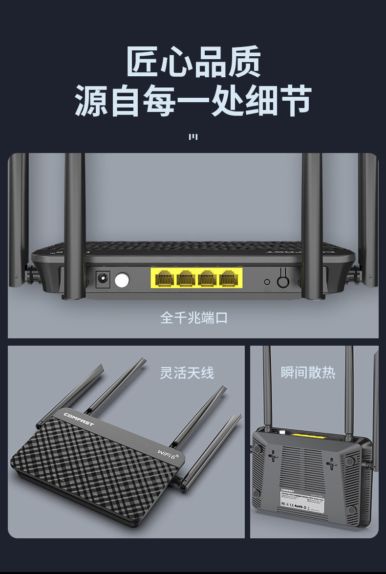 Comfast Gigabit dual-frequency WiFi6 router 1800M wireless router wifi coverage CF-XR10