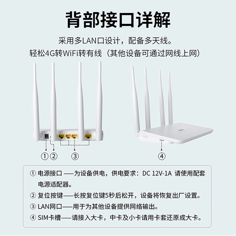 4G external card wireless router new mobile full network gigabit high-speed Internet free broadband 
