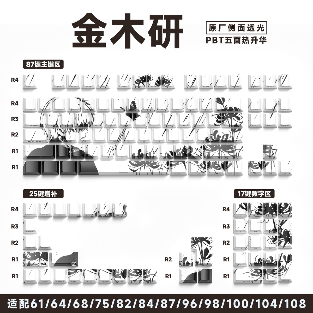 [Kanekiken] Original factory side engraved 129 keys [boxed]