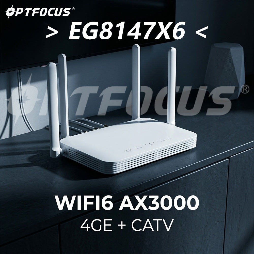 Eg8147X6 Xpon Gigabit Optical Modem 4Ge+Ax3000+Catv Wifi6 Onu Ont Compatible with Huawei