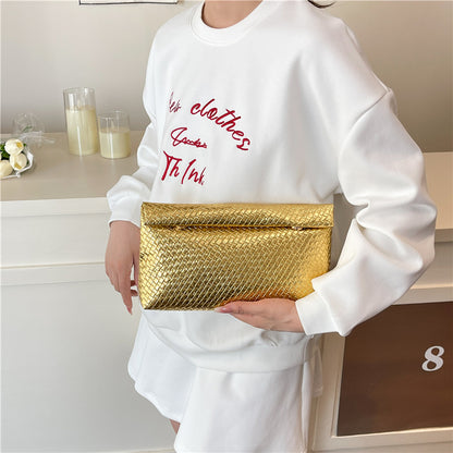 Summer solid color elegant high quality small clutch bag, high-end