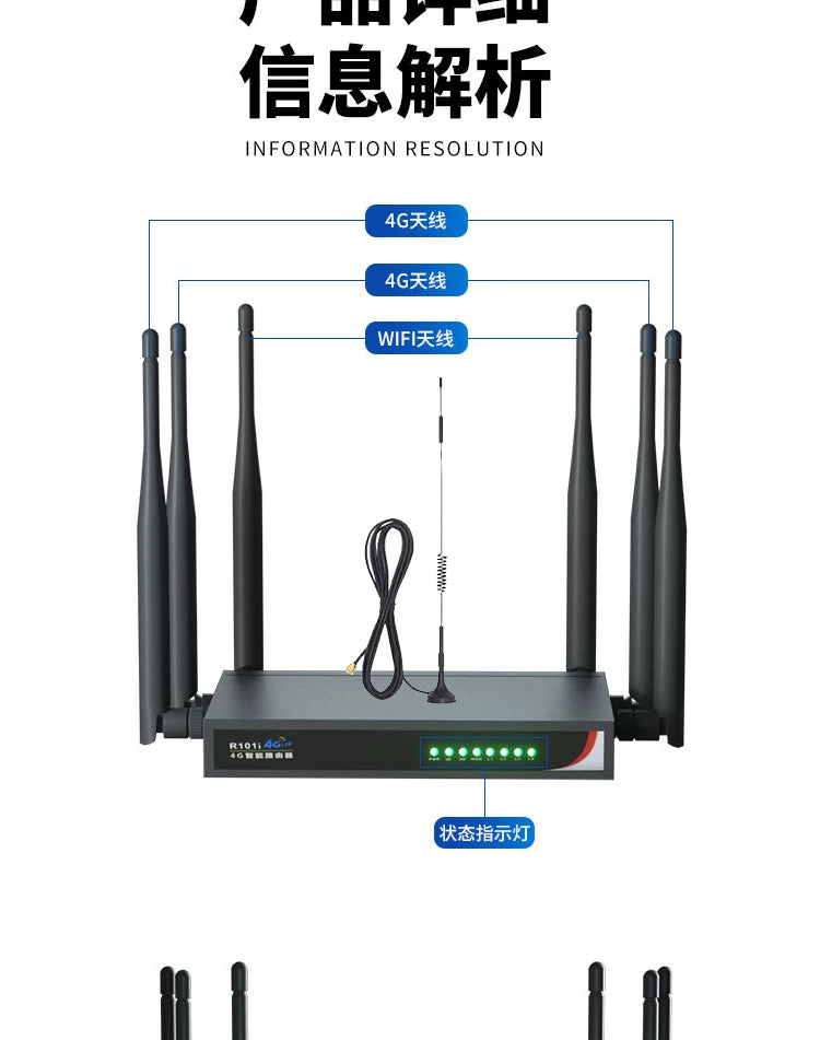4G wireless router industrial -grade mobile portable WIFI plug -in free broadband telecommunications