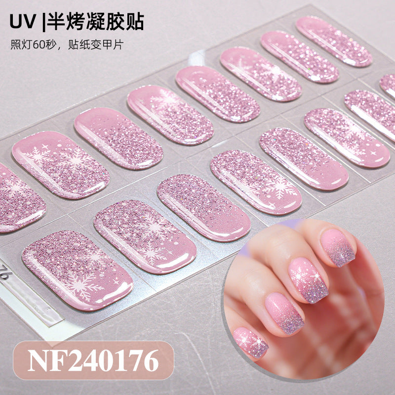 Nail stickers + paper box + alcohol pack + nail scraper + wooden stick / NF (20)