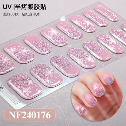 Nail stickers + paper box + alcohol pack + nail scraper + wooden stick / NF (20)