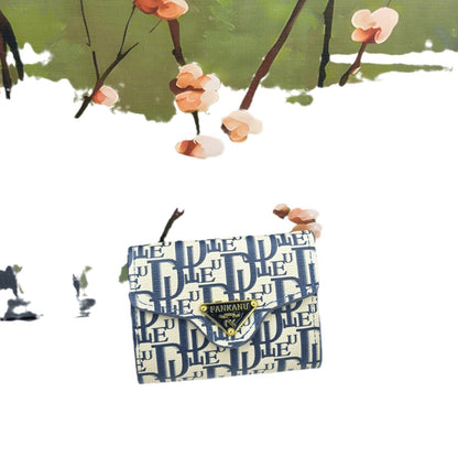 Fan Kano Live D-Shaped Short 70% off Women's Printed Letter Blue Coin Purse Short Wallet Zipper
