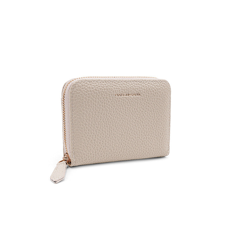 Japanese sophisticated card holder, shoulder bag, capacious wallet, chain with zipper, fresh small b