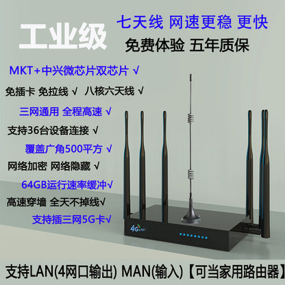Industrial router card-free portable wifi wireless wifi three network broadband mobile wilf dual-ban