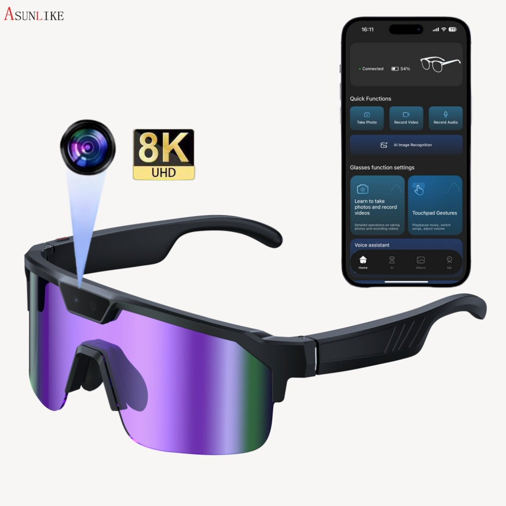 New fashionable AI smart glasses Q01 outdoor cycling glasses 8 million pixels photo sports anti-shak