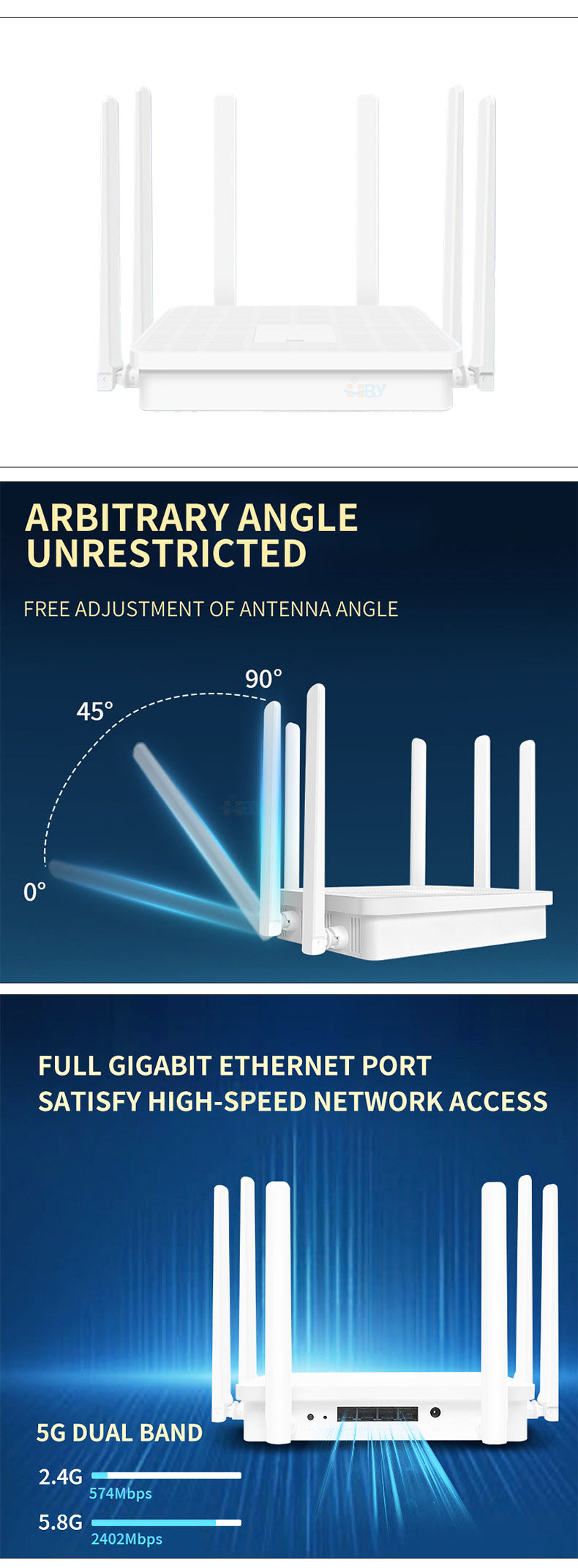 Whole house covers large apartments for home WiFi 6 Gigabit high-speed AX30005G dual-band wall-throu