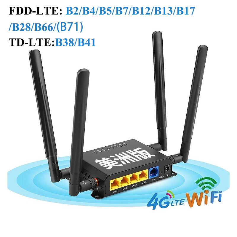 Cross -border metal shell insertion SIM card 4G industrial -grade wireless router turns with WIFI6 h