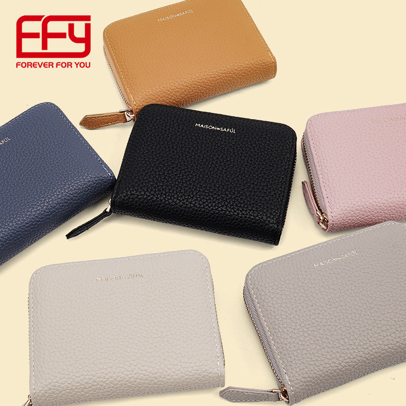 Japanese sophisticated card holder, shoulder bag, capacious wallet, chain with zipper, fresh small b