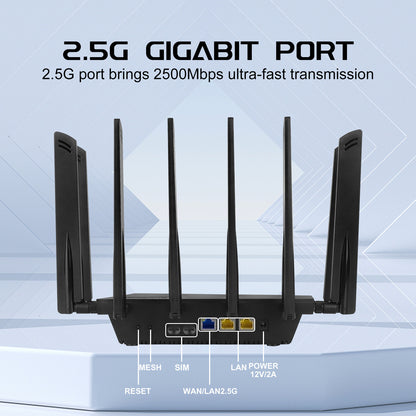 4cc carrier aggregation 5g Qualcomm x75 gaming router full Netcom plug-in card 2.5g port dual-band w