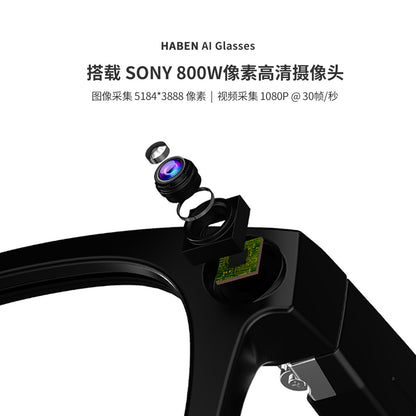 2025 Smart Glasses 800W Pixel AI Shooting Camera HD Photo Video Voice Call Translation Glasses