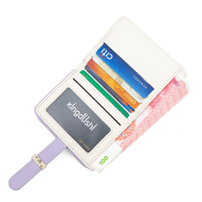 (), short brand fresh cute wallet with zipper, Korean style, flowered, high-quality style