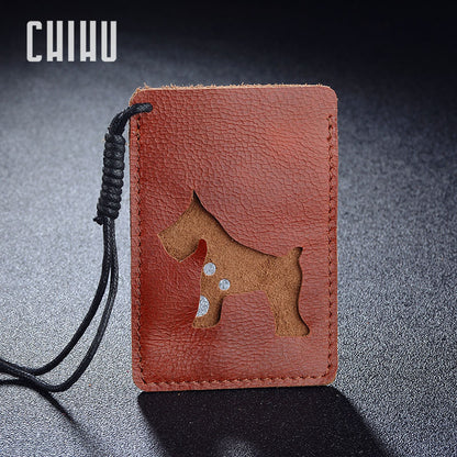 Universal cartoon leather card holder for men and women for students, travel card and cardholder cas