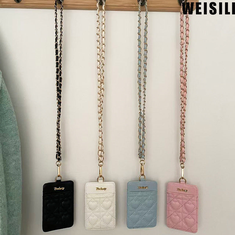 Universal passport bag, card holder on chain, passport case for traveling, Chanel style, chain bag