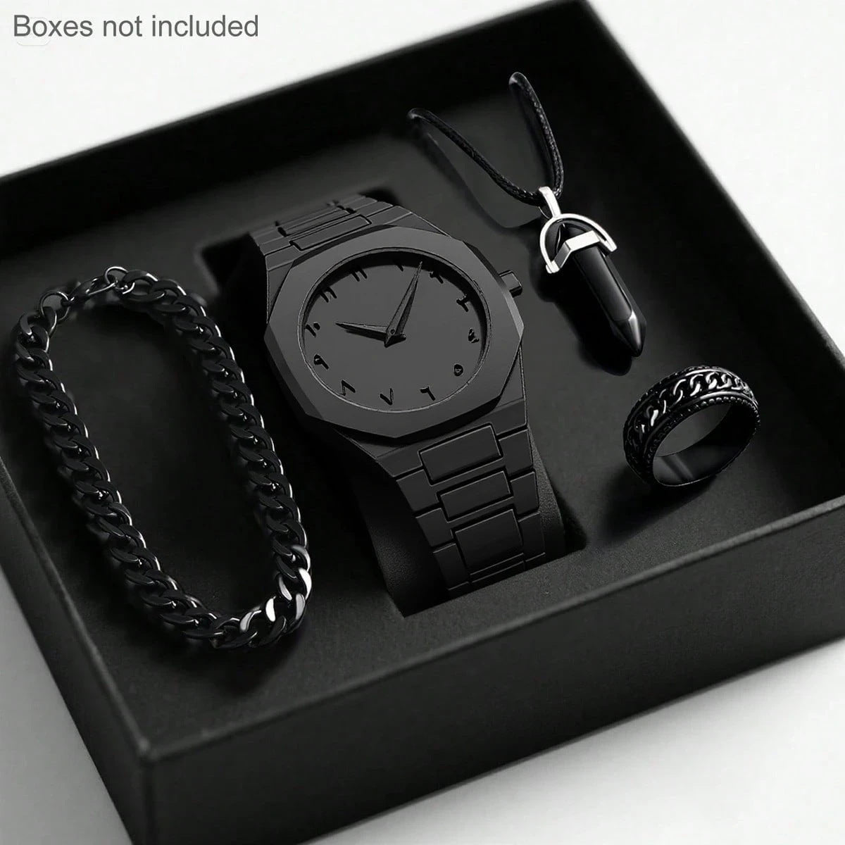 Autumn watch, fashionable quartz black dial, men's style, light luxury style, high-quality style, si