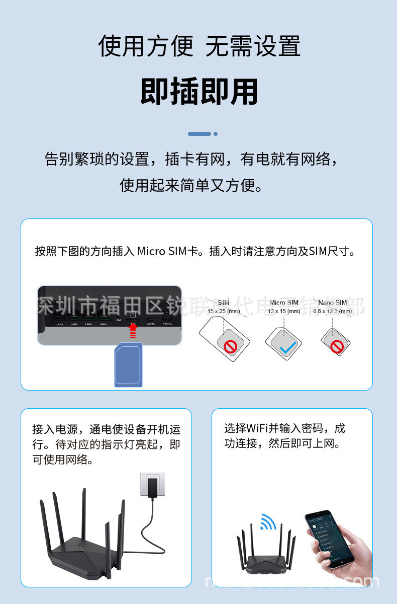 4G wireless WIFI router Gigabit Gigabit non -broadband CAT4 card plug -in route manufacturer all Net