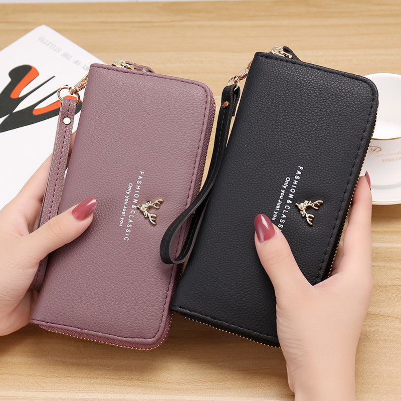 (Cross-border trading), (), long wallet, chain with zipper, capacious small clutch bag, hand loop ba
