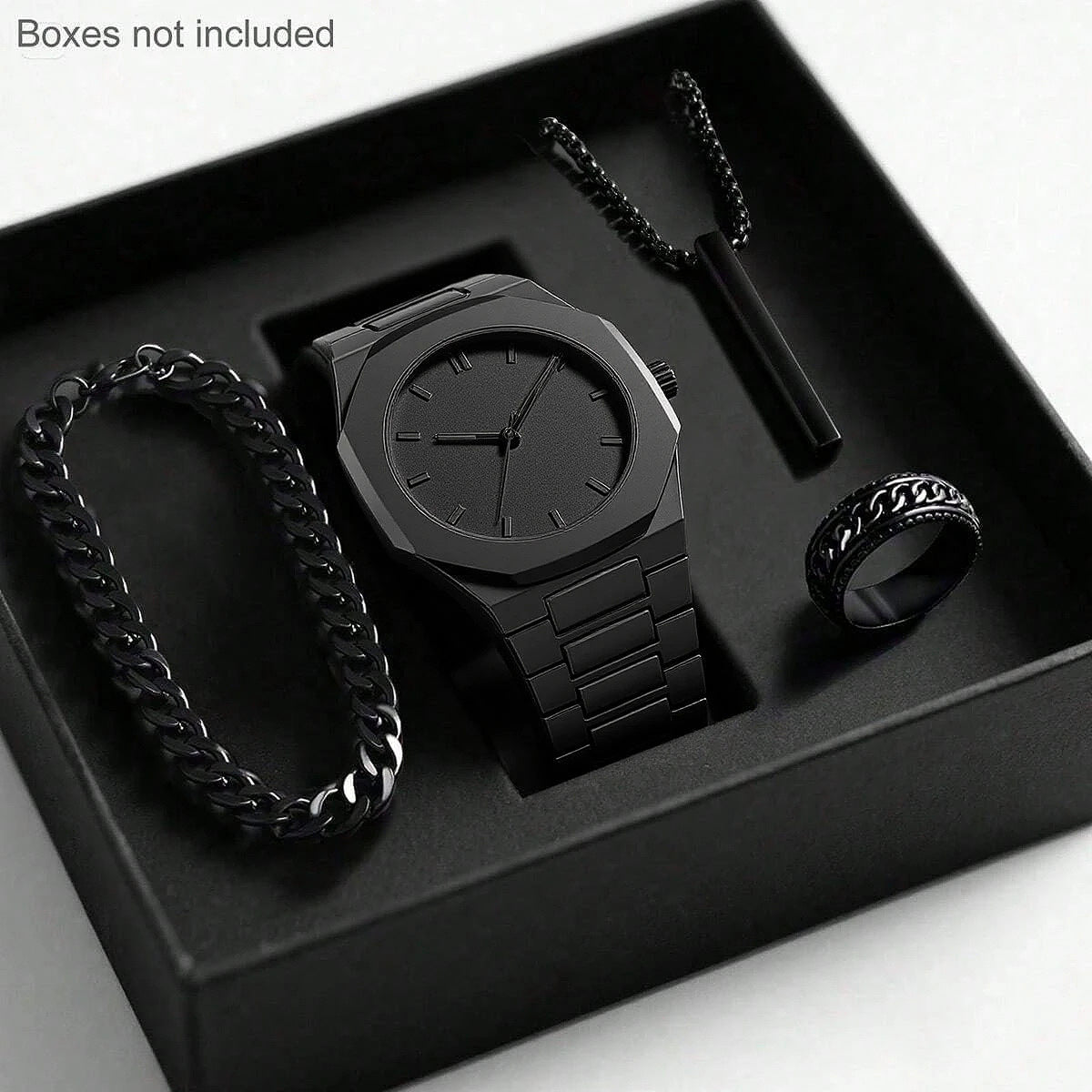 Autumn watch, fashionable quartz black dial, men's style, light luxury style, high-quality style, si
