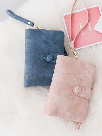 Universal fashionable matte short wallet, Korean style