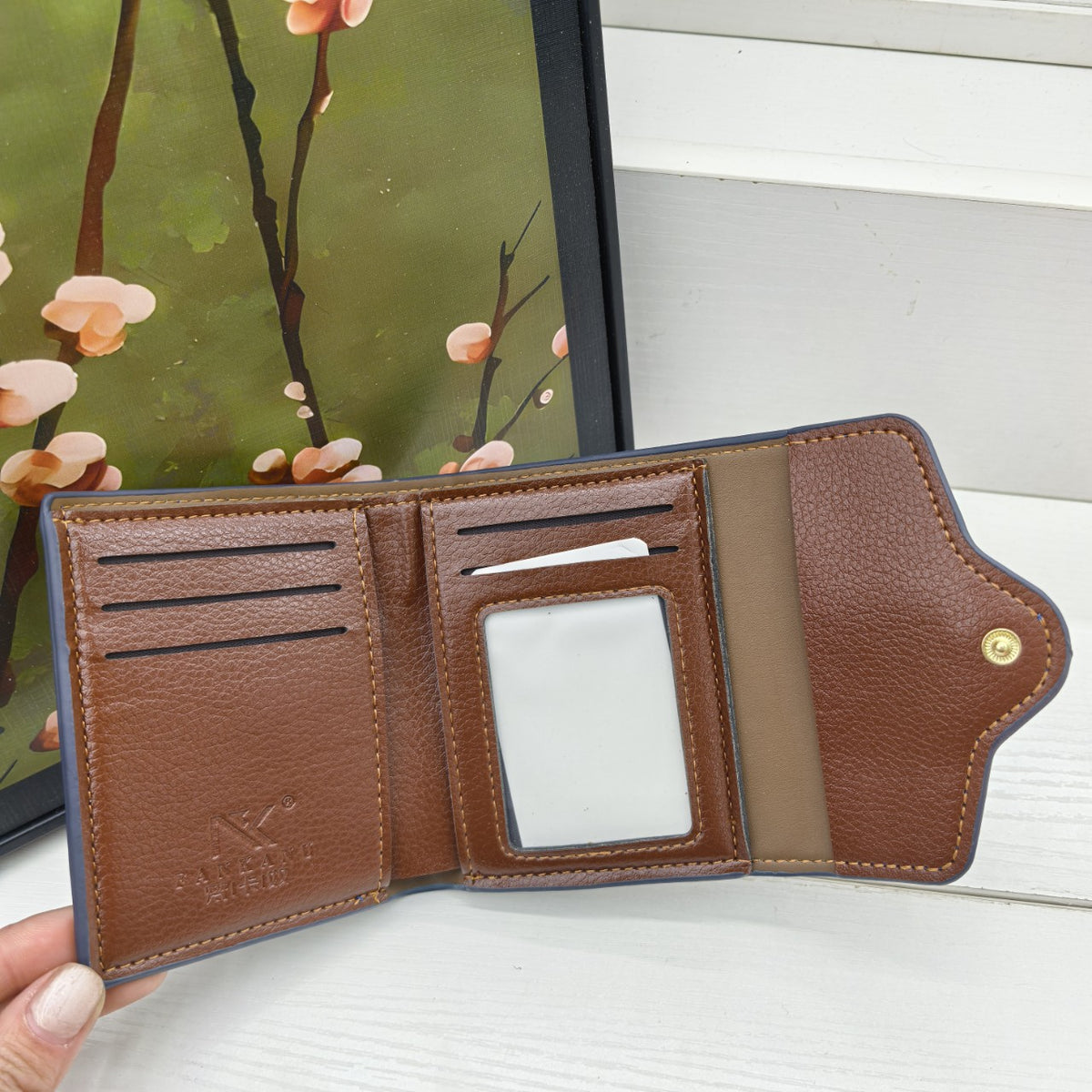 Fan Kano Live D-Shaped Short 70% off Women's Printed Letter Blue Coin Purse Short Wallet Zipper