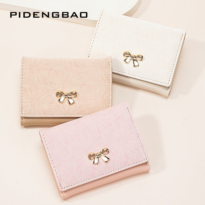 2026 cross-border new creative firework pattern imitation velvet women's tri-fold wallet multi-card 