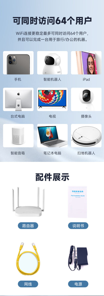 4G household commercial use wall king router intelligent wireless plug -in card all three networks W