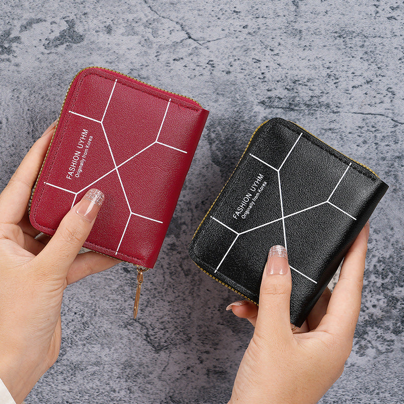 Japanese small wallet with zipper, fashionable cute handheld organizer bag