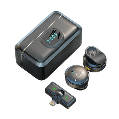 Q8 three-in-one clip-on collar type with digital display wireless collar microphone live broadcast n