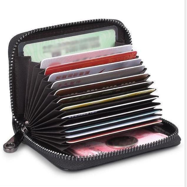 Men's anti-magnetic capacious card holder for driver's license, anti-theft