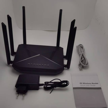 Consumer-grade 4G wireless router with direct plug-in sim card for full network access and high spee