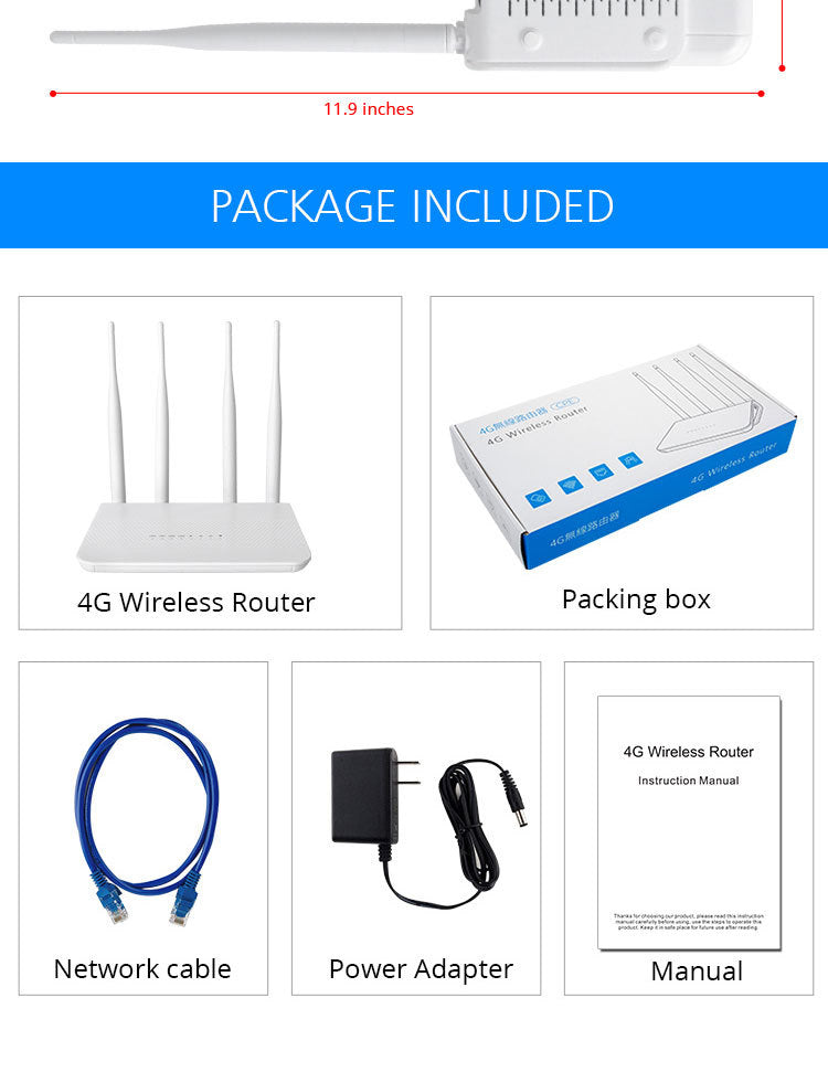 4G router LTE wireless WiFi household office CPE sharing 3 network port with sim card router